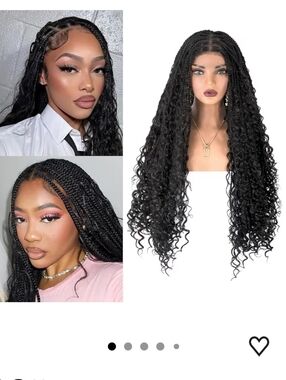 36 Inch Boho Knotless Box Braid Wigs with Curly Ends